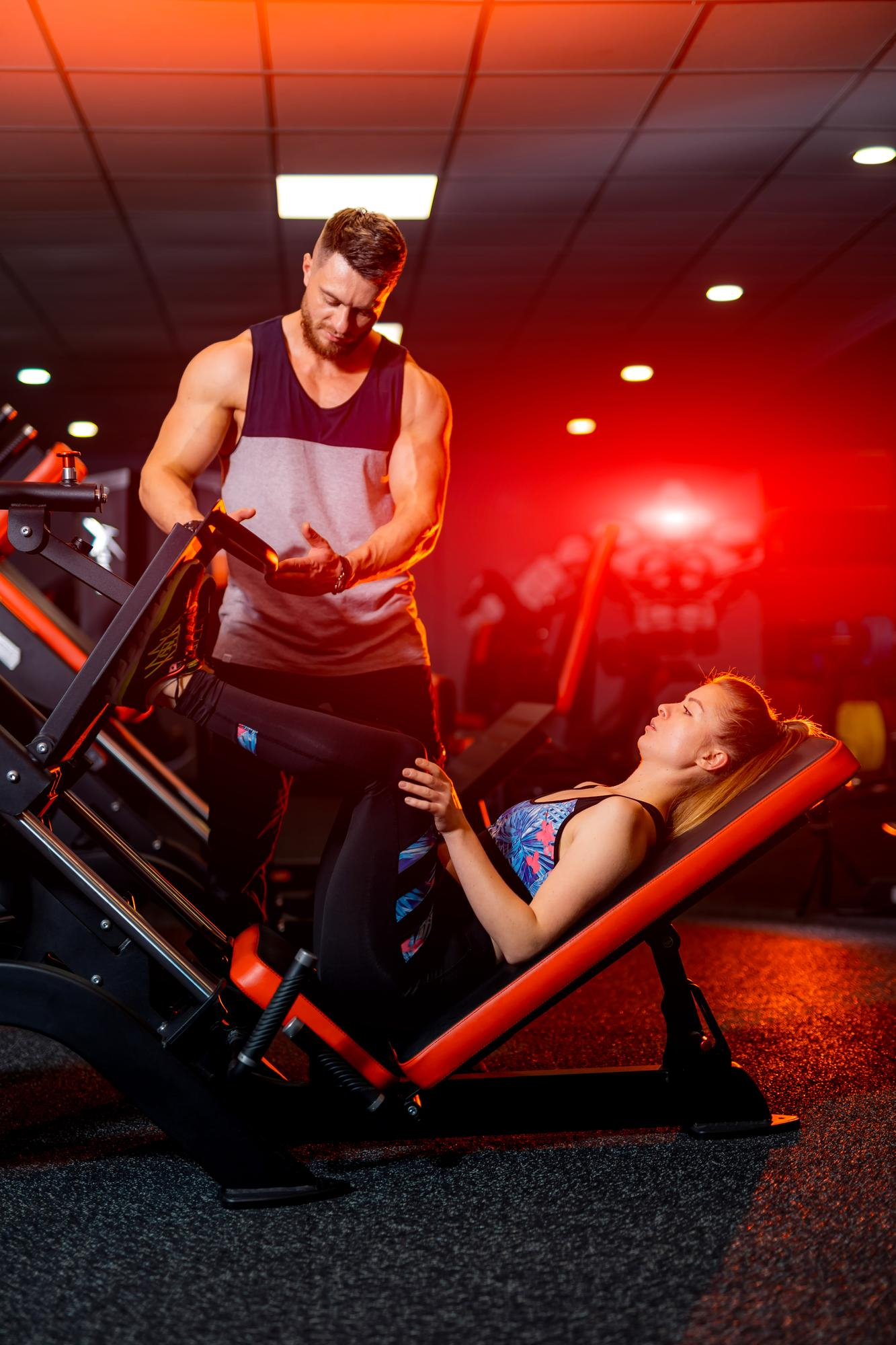 Athletes training together in the gym