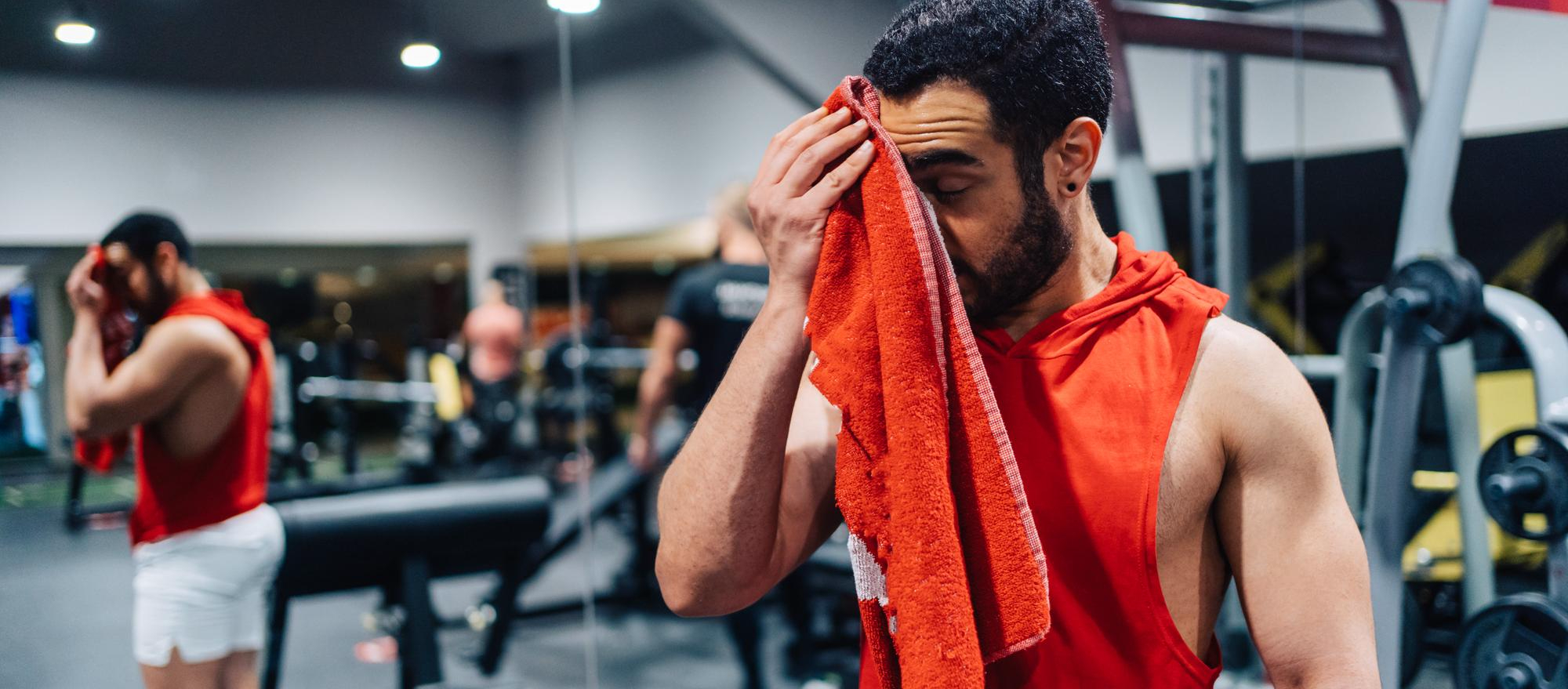 Athlete cooling down after a workout