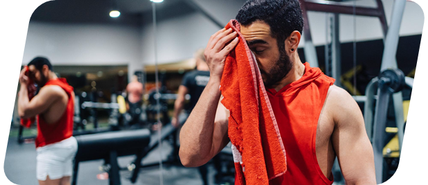 Athlete cooling down after a workout